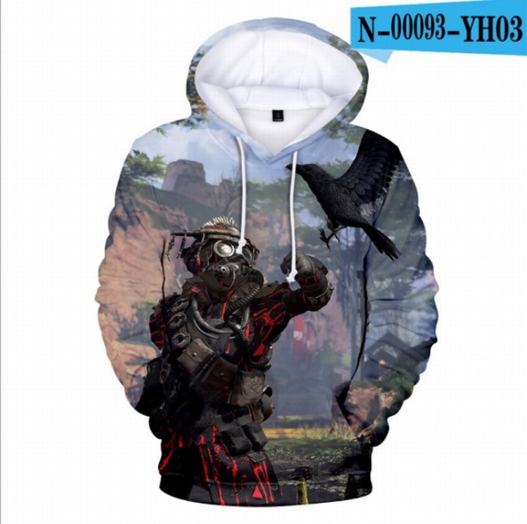 Apex Legends Full Color Long sleeve Patch pocket Sweatshirt Hoodie 9 sizes from XXS to XXXXL Style B