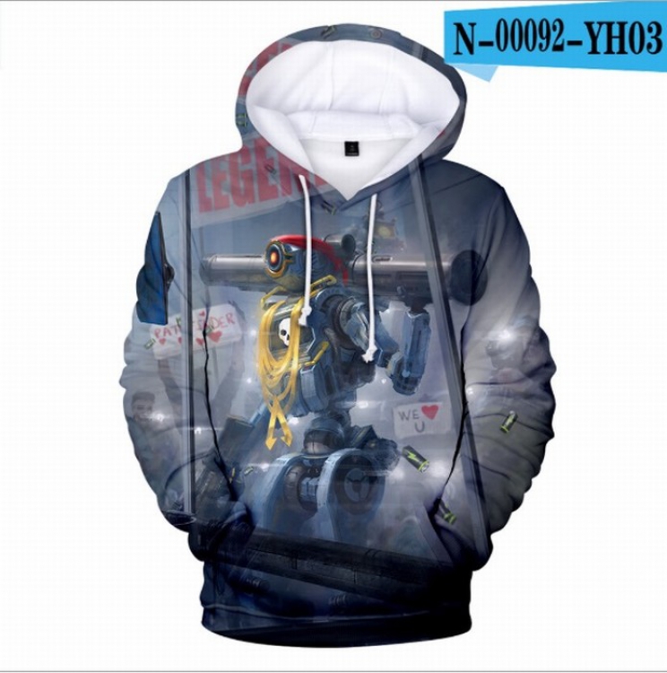 Apex Legends Full Color Long sleeve Patch pocket Sweatshirt Hoodie 9 sizes from XXS to XXXXL Style C