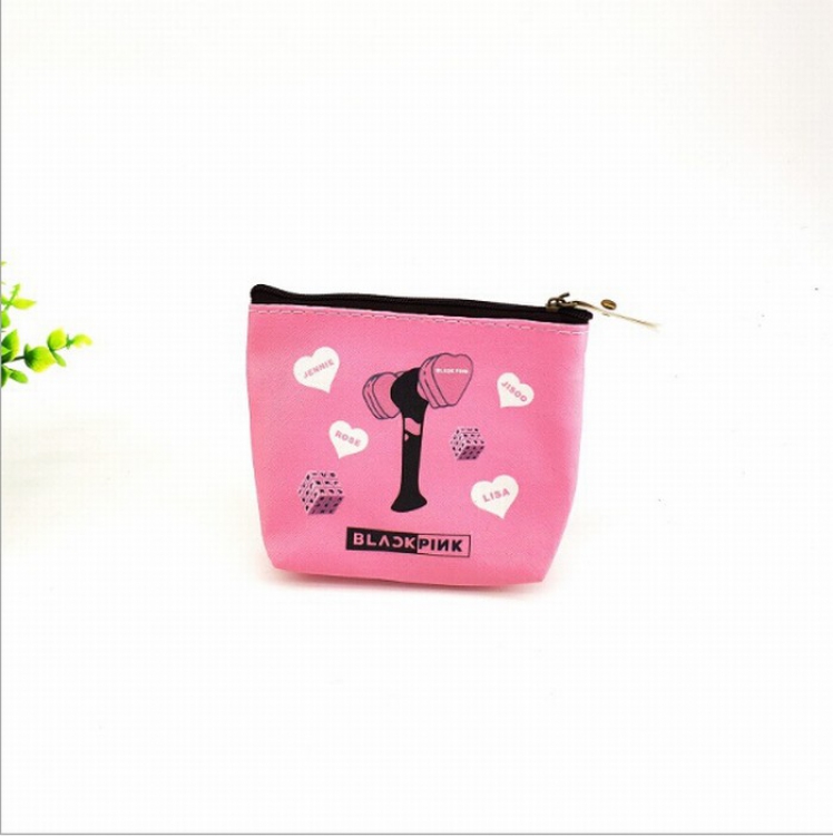 BLACKPINK Korean star Printed zipper PU coin purse storage bag 12.5X12CM 23G price for 3 pcs