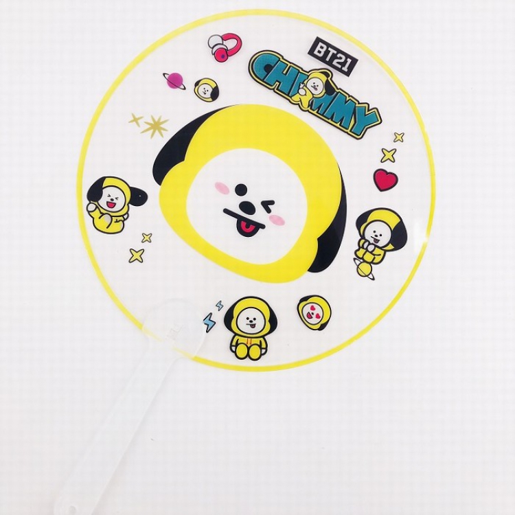 BTS BT21 Round fan transparent fan price for 5 pcs 18X28CM Style B