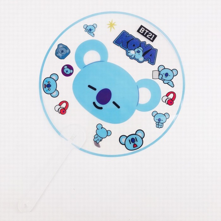 BTS BT21 Round fan transparent fan price for 5 pcs 18X28CM Style G