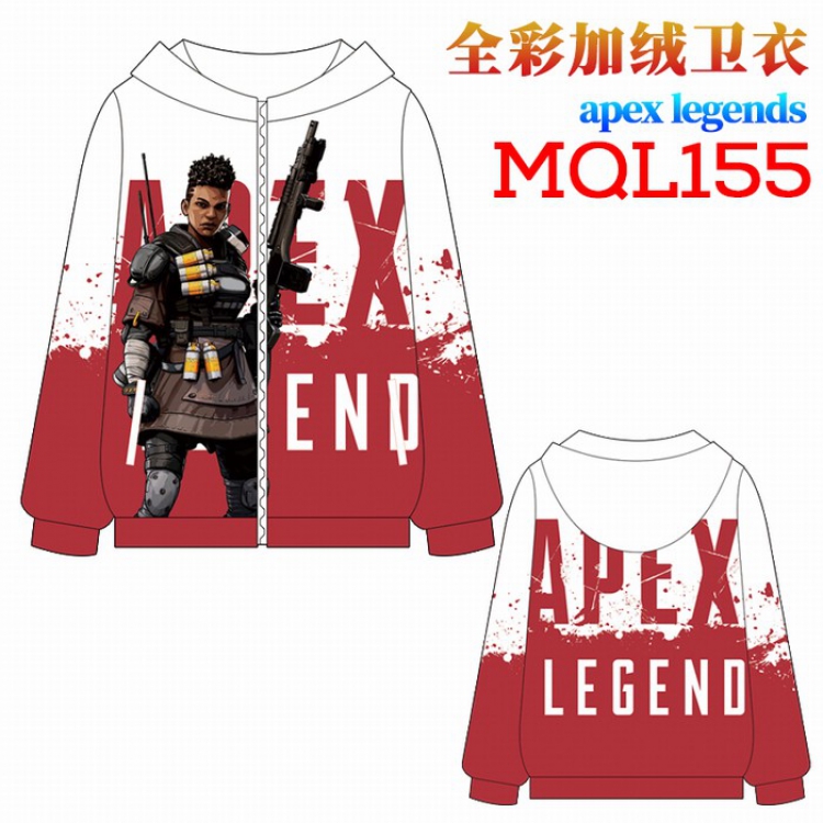 Apex Legends Full color plus velvet hooded zipper Sweatshirt Hoodie coat M L XL XXL XXXL MQL155