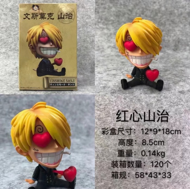 One Piece Red heart Sanji Boxed Figure Decoration 8.5CM a box of 120