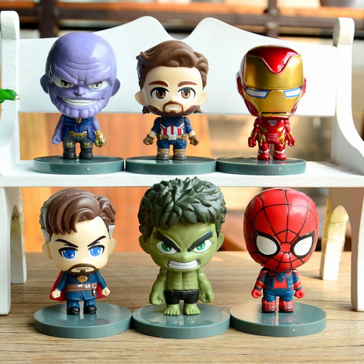 The Avengers a set of 6 Bagged Figure Decoration Style B