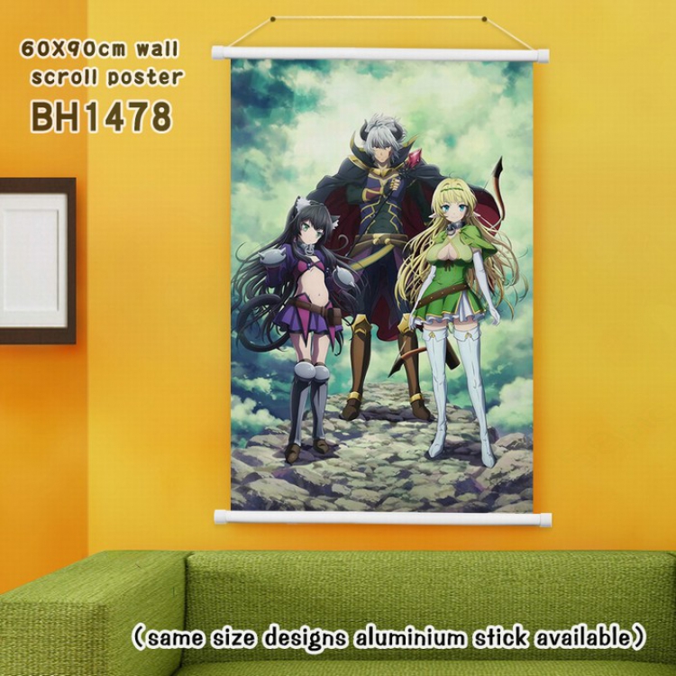 Isekai Maou to Shoukan Shoujo no Dorei Majutsu White Plastic rod Cloth painting Wall Scroll 40X60CM BH-1478