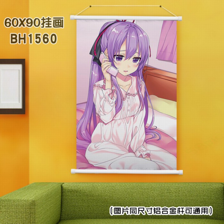 Anime White Plastic rod Cloth painting Wall Scroll 40X60CM BH-1560