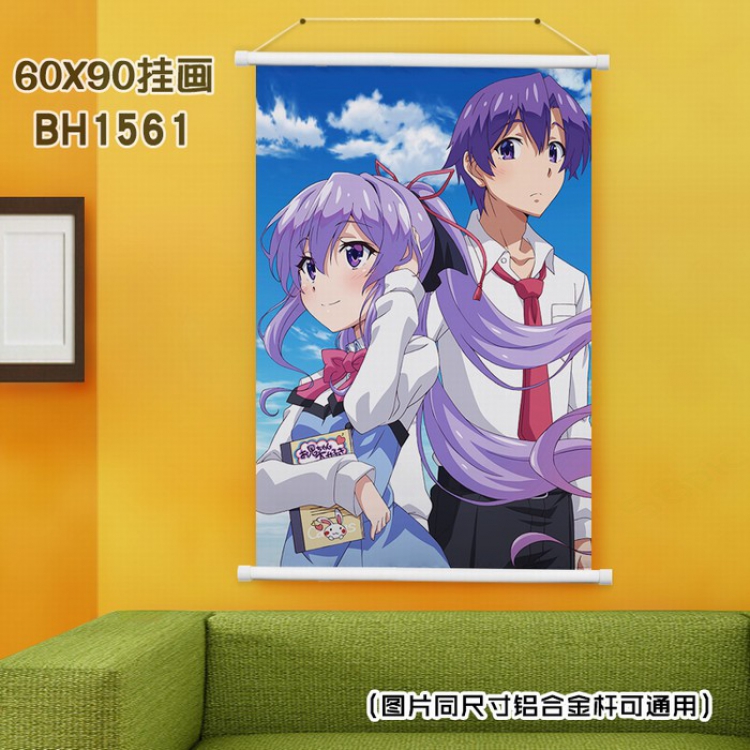 Anime White Plastic rod Cloth painting Wall Scroll 40X60CM BH-1561