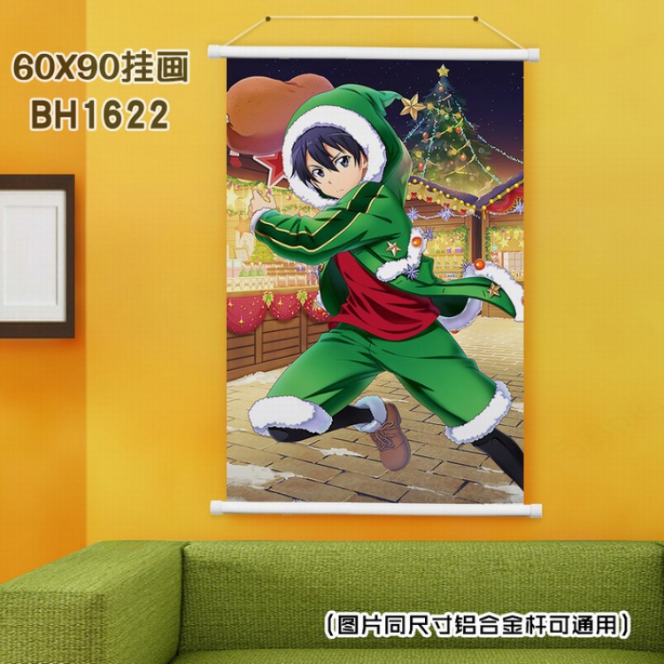 Sword Art Online White Plastic rod Cloth painting Wall Scroll 40X60CM BH-1622