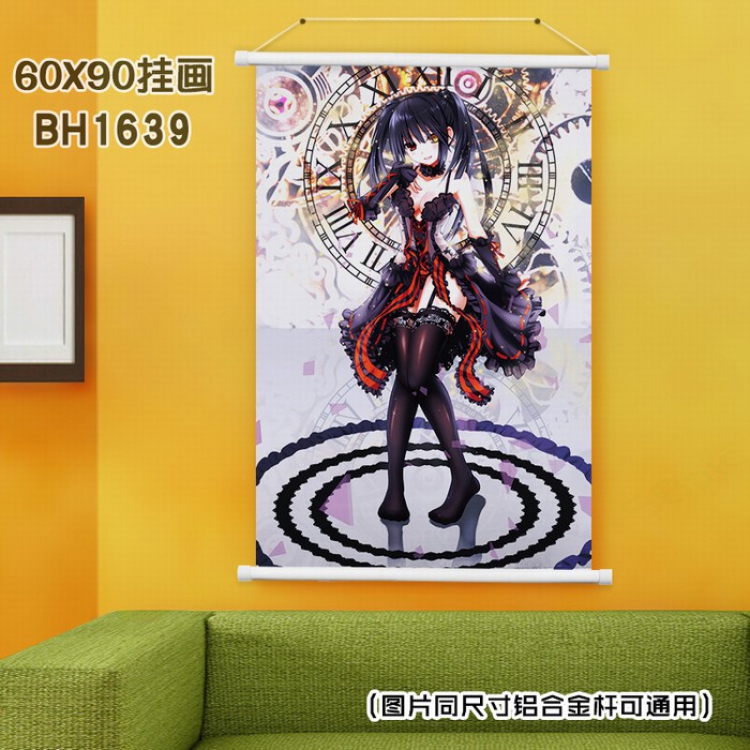 Date-A-Live White Plastic rod Cloth painting Wall Scroll 40X60CM BH-1639