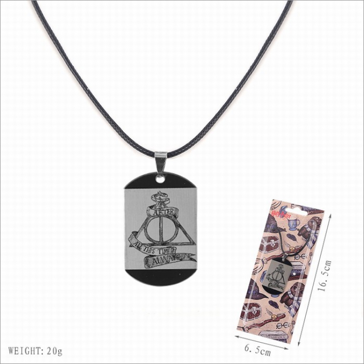 Harry Potter Stainless steel medal Black sling necklace price for 5 pcs Style G