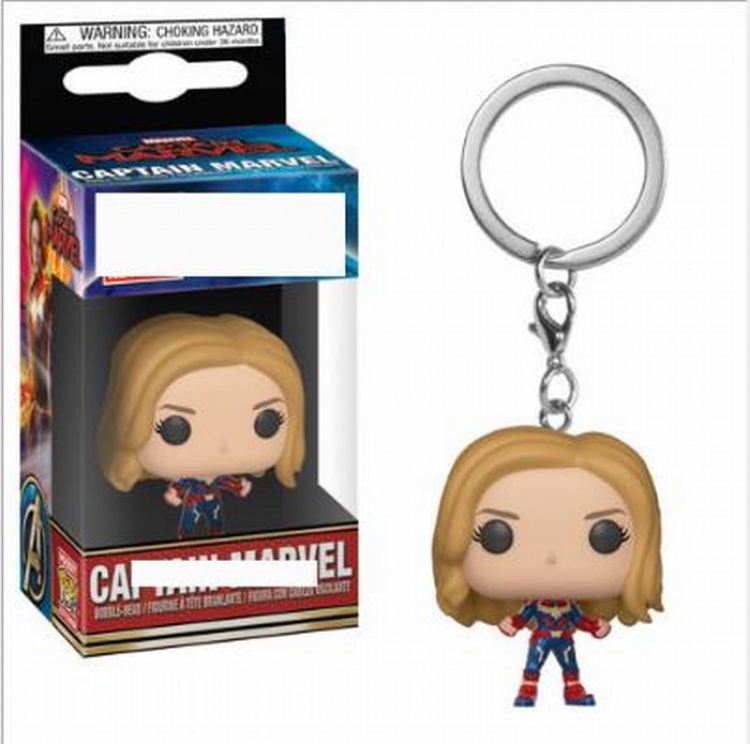 Captain Marvel FUNKO POP Boxed Figure Keychain pendant 4CM