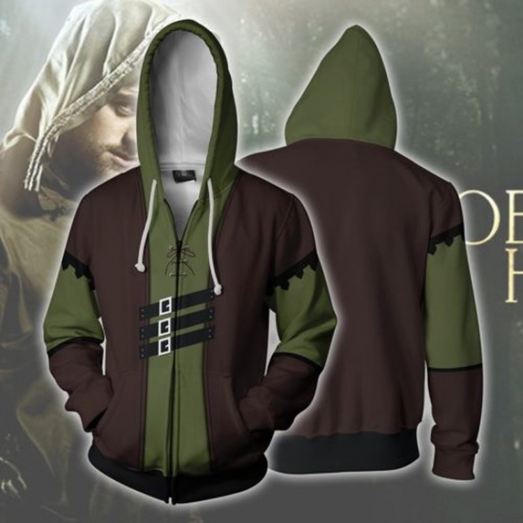 Robin Hood Sports zipper long sleeve jacket hip hop sweater Hoodie M-L-XL-XXL-XXXL price for 2 pcs preorder 3 days