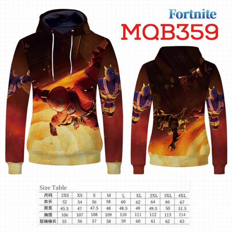 Fortnite Full Color Long sleeve Patch pocket Sweatshirt Hoodie 9 sizes from XXS to XXXXL MQB359