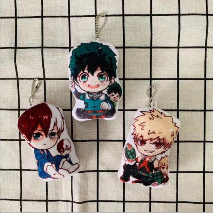 My Hero Academia a set of 3 Plush doll keychain pendant 10CM Style A