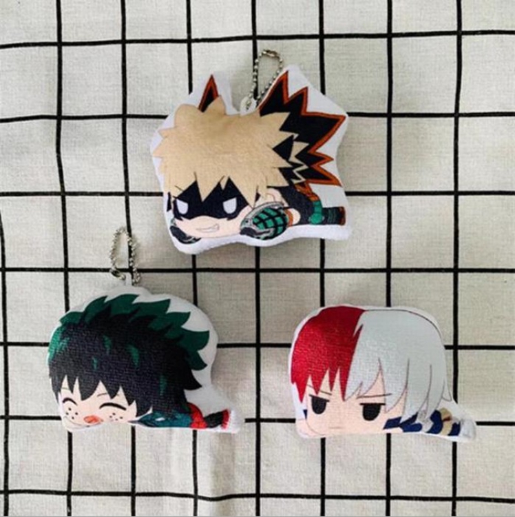 My Hero Academia a set of 3 Plush doll keychain pendant 10CM Style C