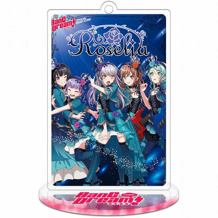 BanG Dream！roselia Rectangular Small Standing Plates acrylic keychain pendant 9-10CM Style B