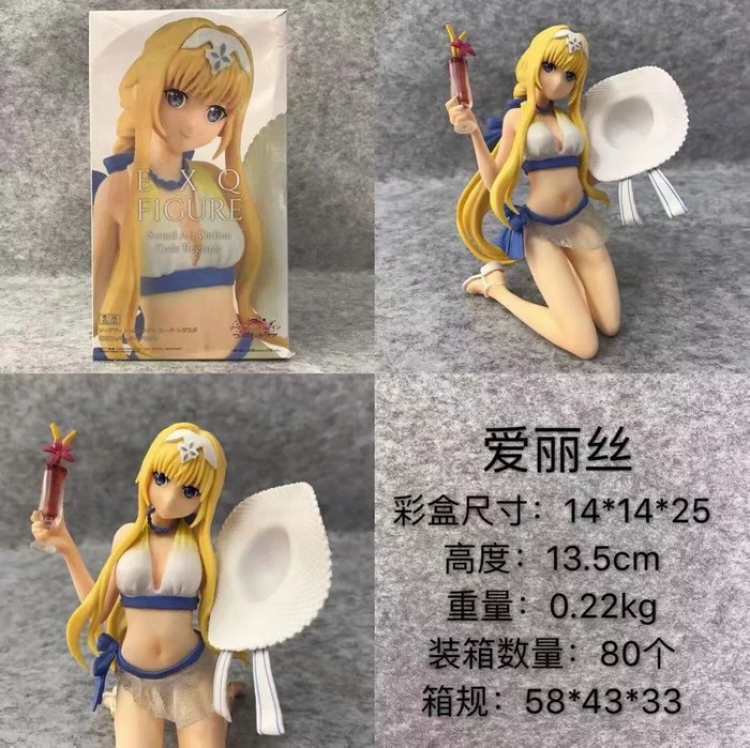 Sword Art Online Alice swimsuit Sexy beautiful girl Boxed Figure Decoration 13.5CM a box of 80