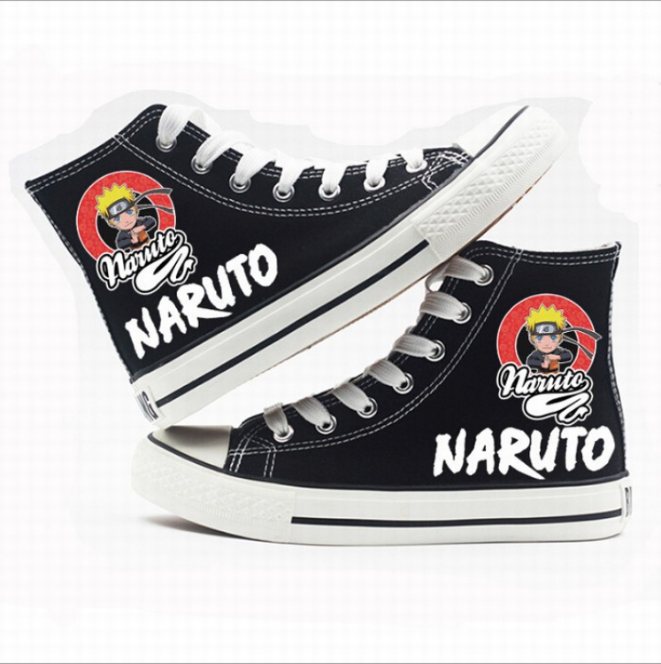 Naruto High-top canvas shoes printed shoes A total of 10 yards 35-44 Style 1