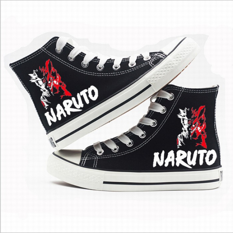 Naruto High-top canvas shoes printed shoes A total of 10 yards 35-44 Style M