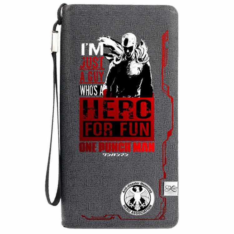 One Punch Man Zipper long wallet purse 11X20.5CM Style F