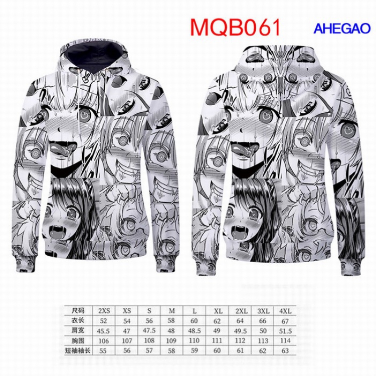 AHEIGAO Full Color Long sleeve Patch pocket Sweatshirt Hoodie 9 sizes from XXS to XXXXL MQB061