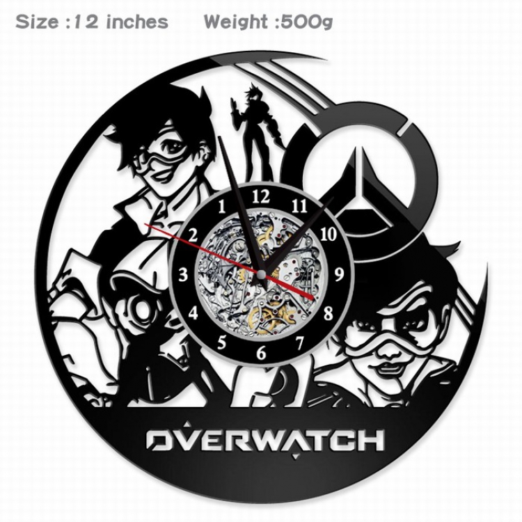 Overwatch Creative painting wall clocks and clocks PVC material No battery Style A