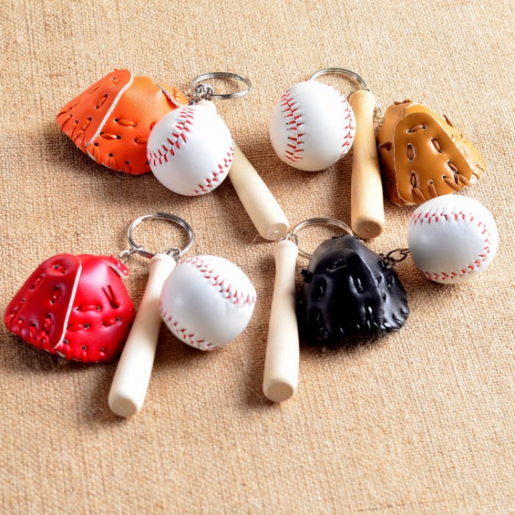 Baseball three-piece a set of 4 models Keychain pendant