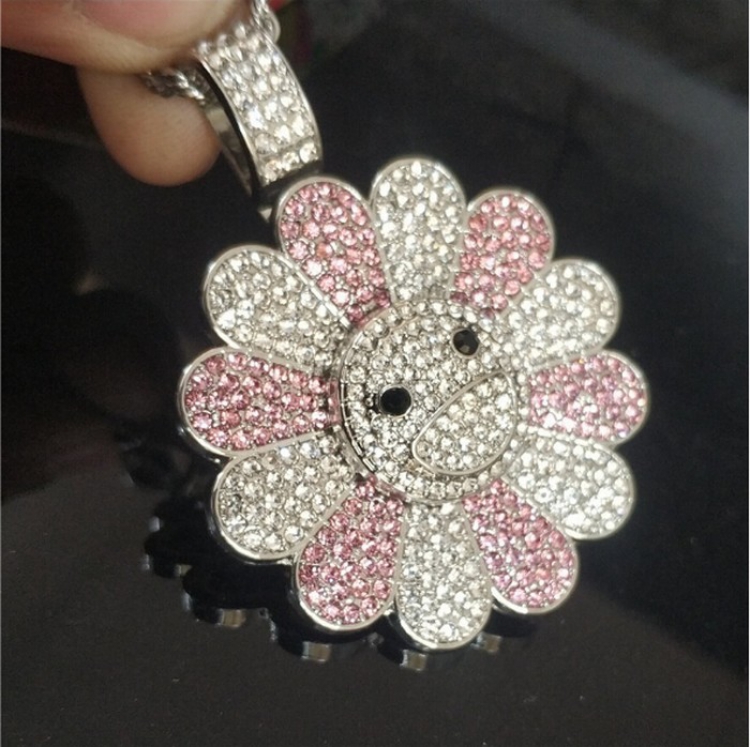 Sun flower Movable rotation Alloy plating Necklace pendant Style G