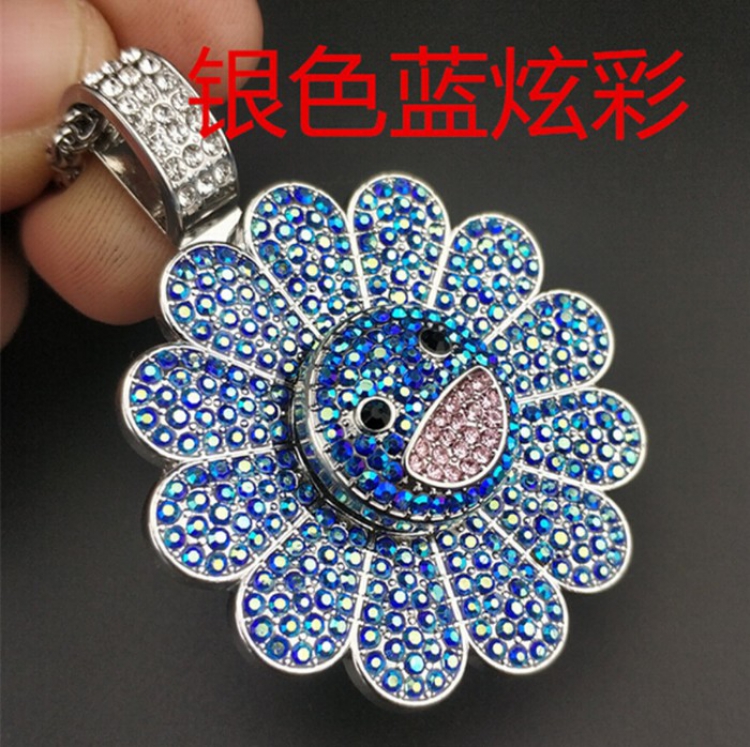 Sun flower Movable rotation Alloy plating Necklace pendant Style L