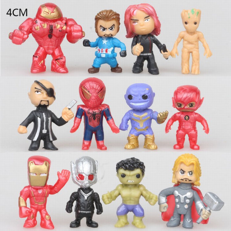 The Avengers a set of 12 models Bagged Figure Decoration 4CM 0.12KG