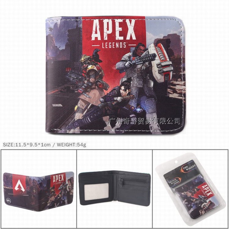 Apex Legends Full color Twill two-fold short wallet Purse 11.5X9.5X1CM 54G Style C