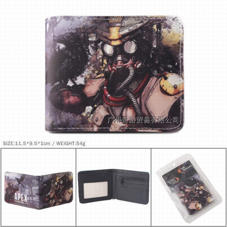 Apex Legends Full color Twill two-fold short wallet Purse 11.5X9.5X1CM 54G Style A