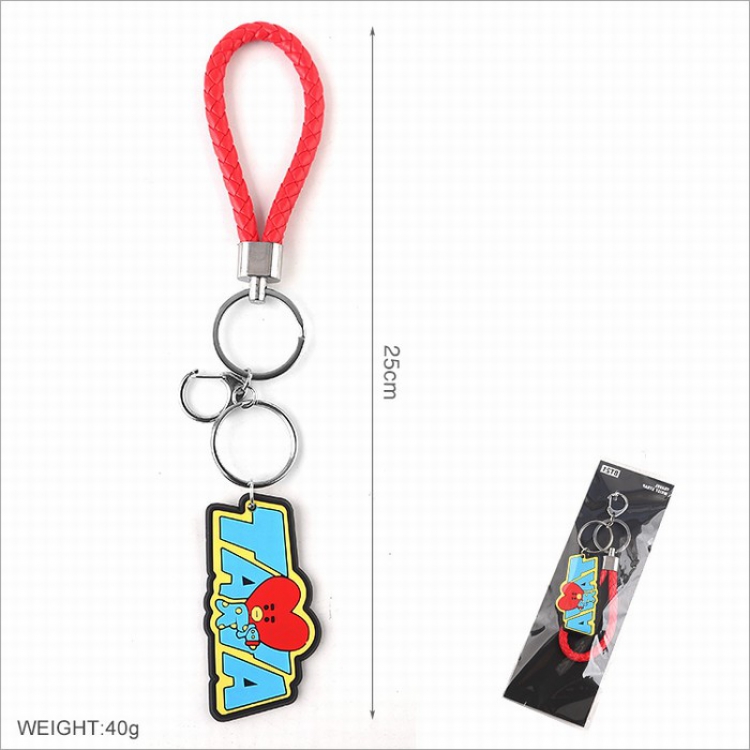 BTS BT21 Three-dimensional soft rubber lanyard Keychain pendant Style C