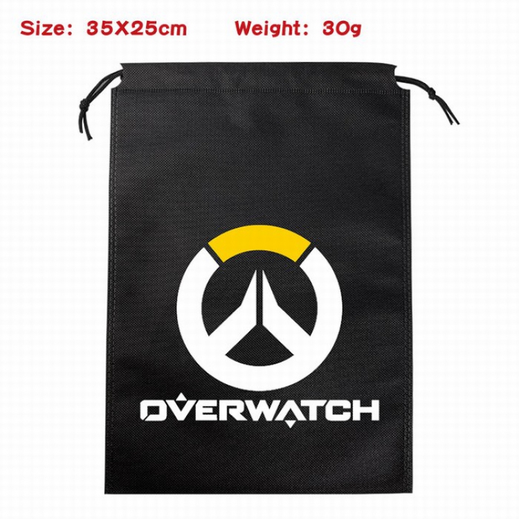 Overwatch Canvas drawstring storage pouch bag 35X25CM 30G Style 1