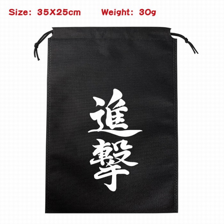 Shingeki no Kyojin Canvas drawstring storage pouch bag 35X25CM 30G Style 3