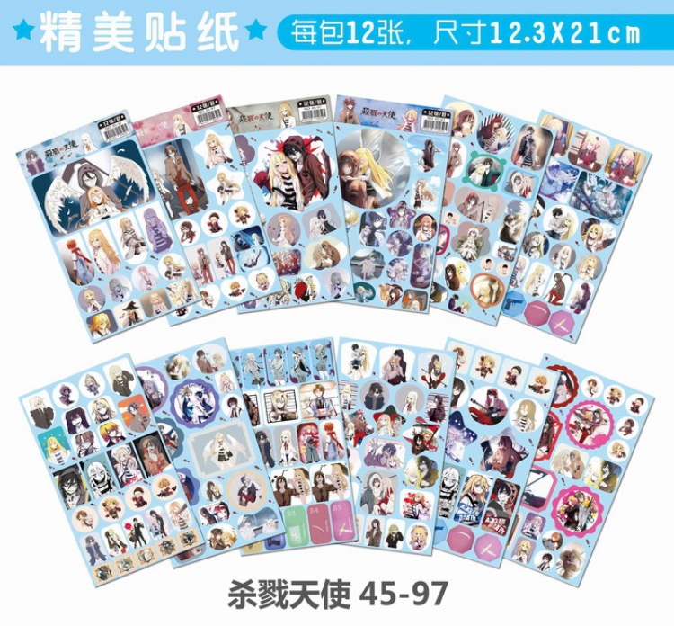 Angels of Death Beautifully Stickers 45-104 A pack of 12 price for 16 packs 12.3X21CM