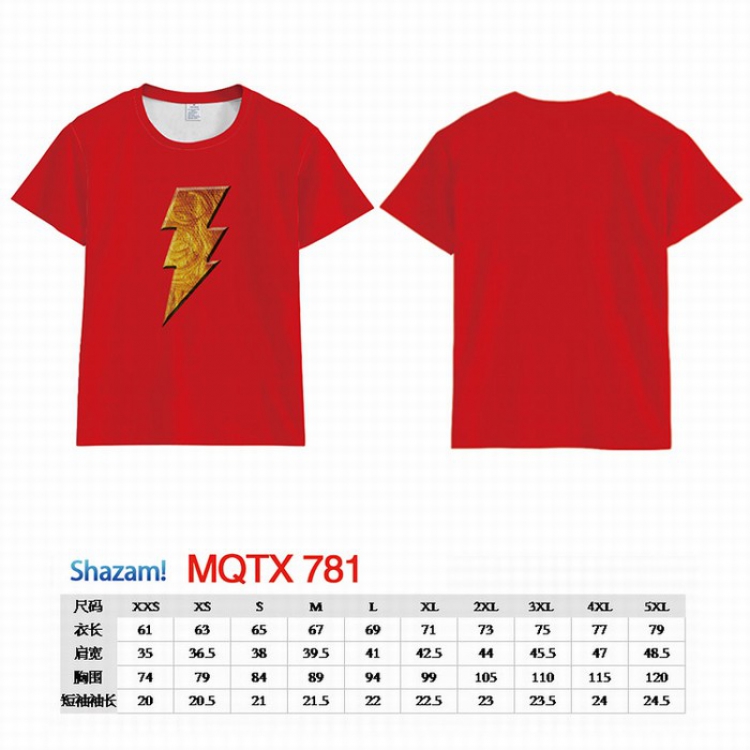 Justice League Billy Batson Full color printed short sleeve t-shirt 10 sizes from XXS to 5XL MQTX-781