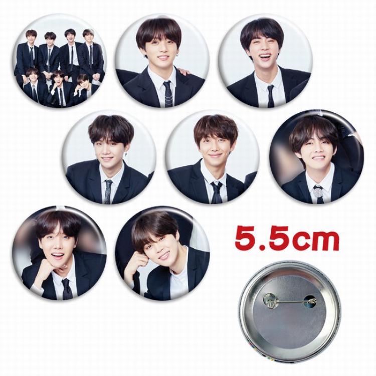 BTS a set of 8 Tinplate Badge Brooch 5.5CM Style I