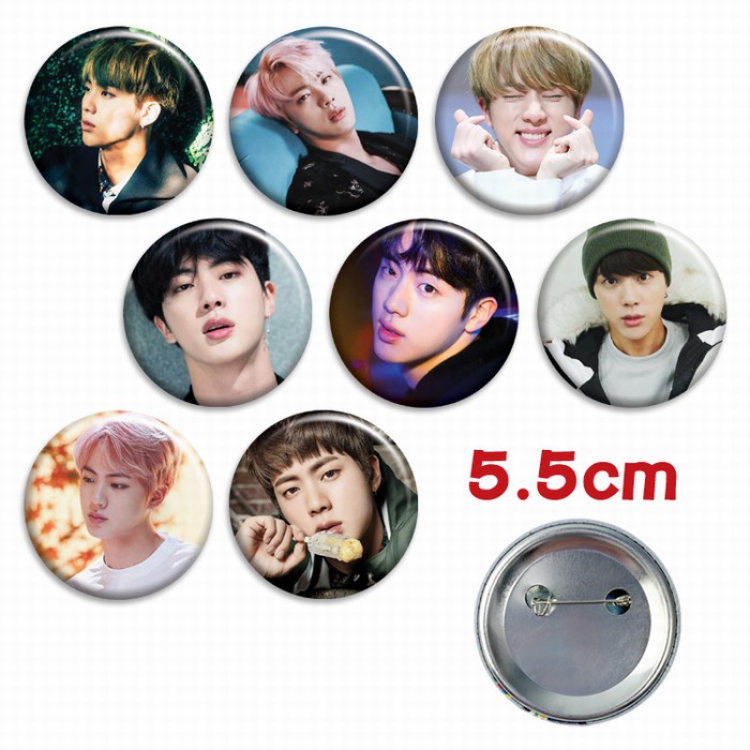 BTS a set of 8 Tinplate Badge Brooch 5.5CM Style E