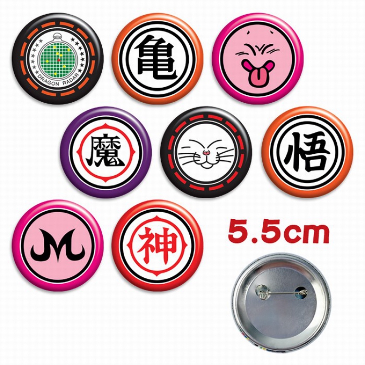 DRAGON BALL a set of 8 Tinplate Badge Brooch 5.5CM Style A