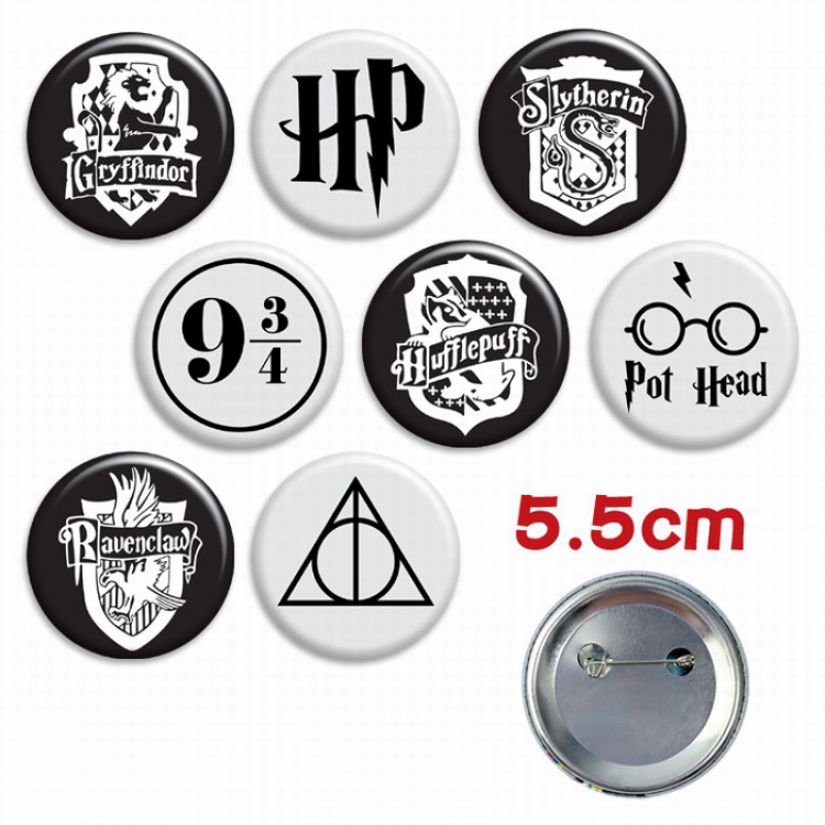 Harry Potter a set of 8 Tinplate Badge Brooch 5.5CM Style B