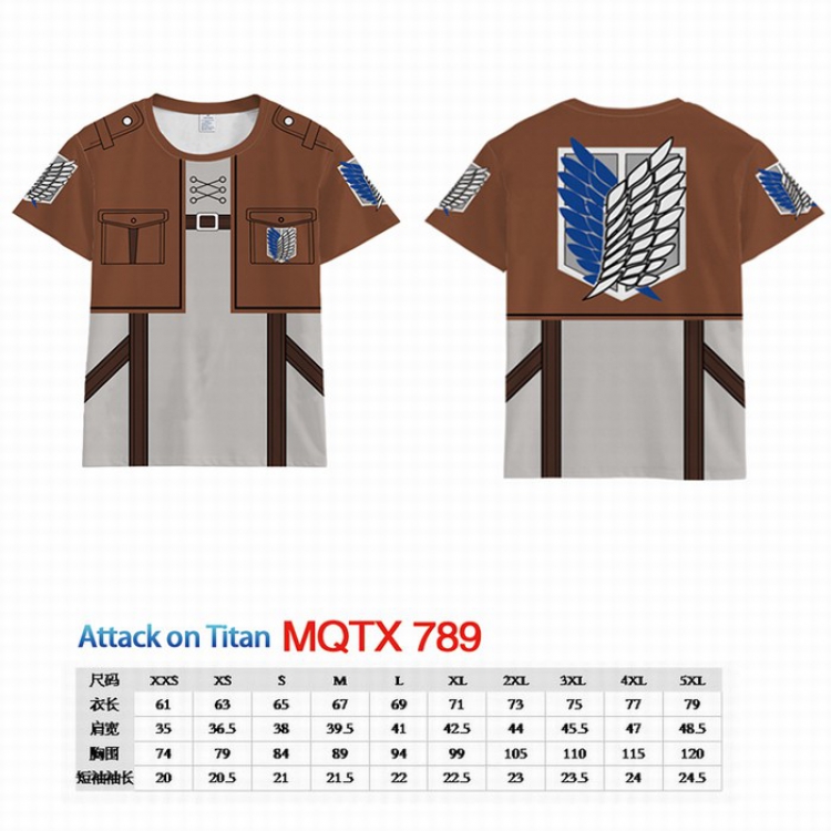 Shingeki no Kyojin Full color printed short sleeve t-shirt 10 sizes from XXS to 5XL MQTX-789