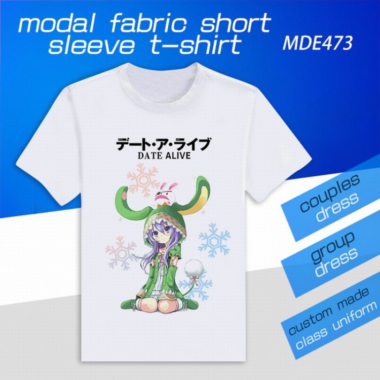 Date-A-Live Single side Printed round neck modal short sleeve t-shirt A total of 7 yards S-4XL MDE473