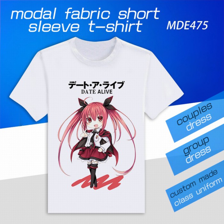 Date-A-Live Single side Printed round neck modal short sleeve t-shirt A total of 7 yards S-4XL MDE475