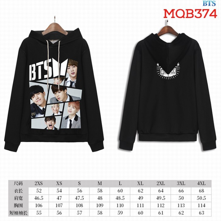 BTS Full Color Long sleeve Patch pocket Sweatshirt Hoodie 9 sizes from XXS to XXXXL MQB374