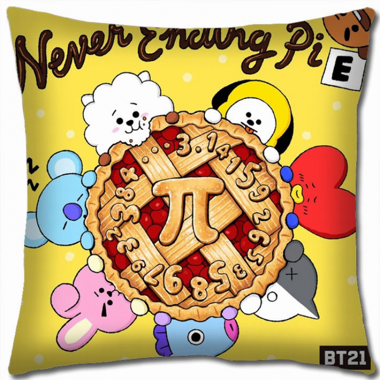 BTS BT21 Double-sided full color Pillow Cushion 45X45CM BS-343 NO FILLING