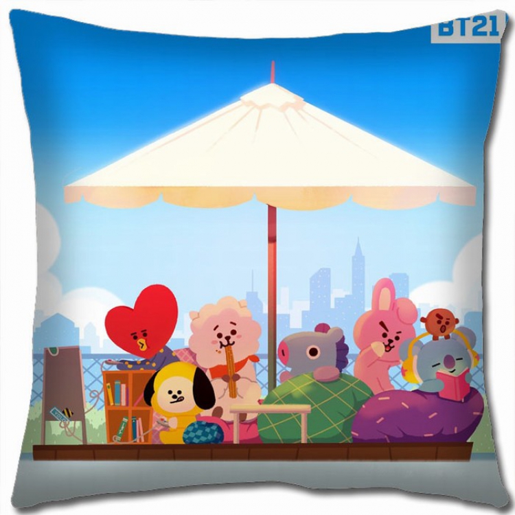 BTS BT21 Double-sided full color Pillow Cushion 45X45CM BS-345 NO FILLING