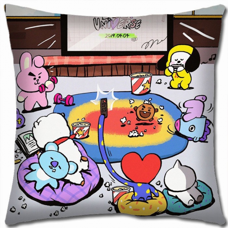 BTS BT21 Double-sided full color Pillow Cushion 45X45CM BS-346 NO FILLING