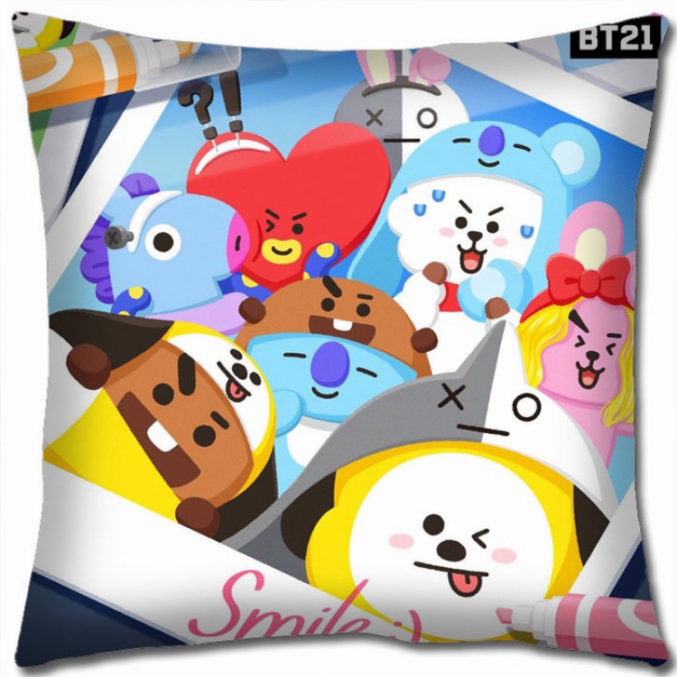 BTS BT21 Double-sided full color Pillow Cushion 45X45CM BS-347 NO FILLING