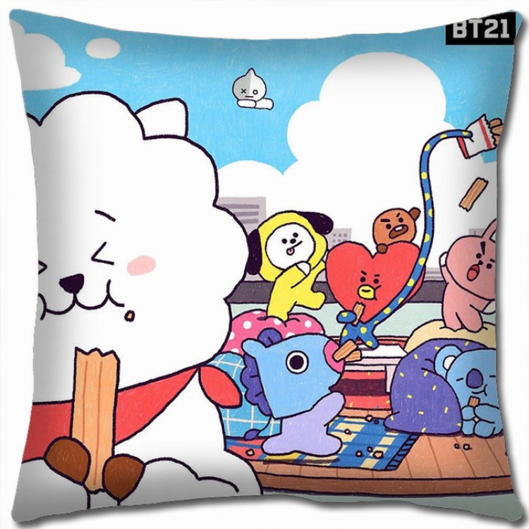 BTS BT21 Double-sided full color Pillow Cushion 45X45CM BS-349 NO FILLING